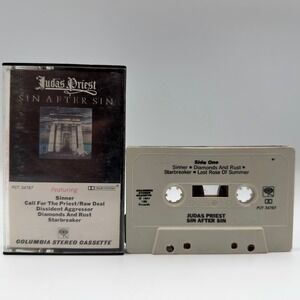 Judas Priest Sin After Sin Cassette Tape 1977 Columbia PCT 34787 Vintage Metal